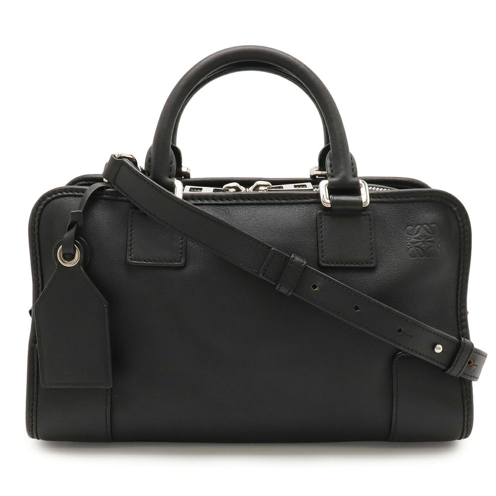 Loewe Amazona Anagram Handbag Boston Bag Shoulder Leather Black